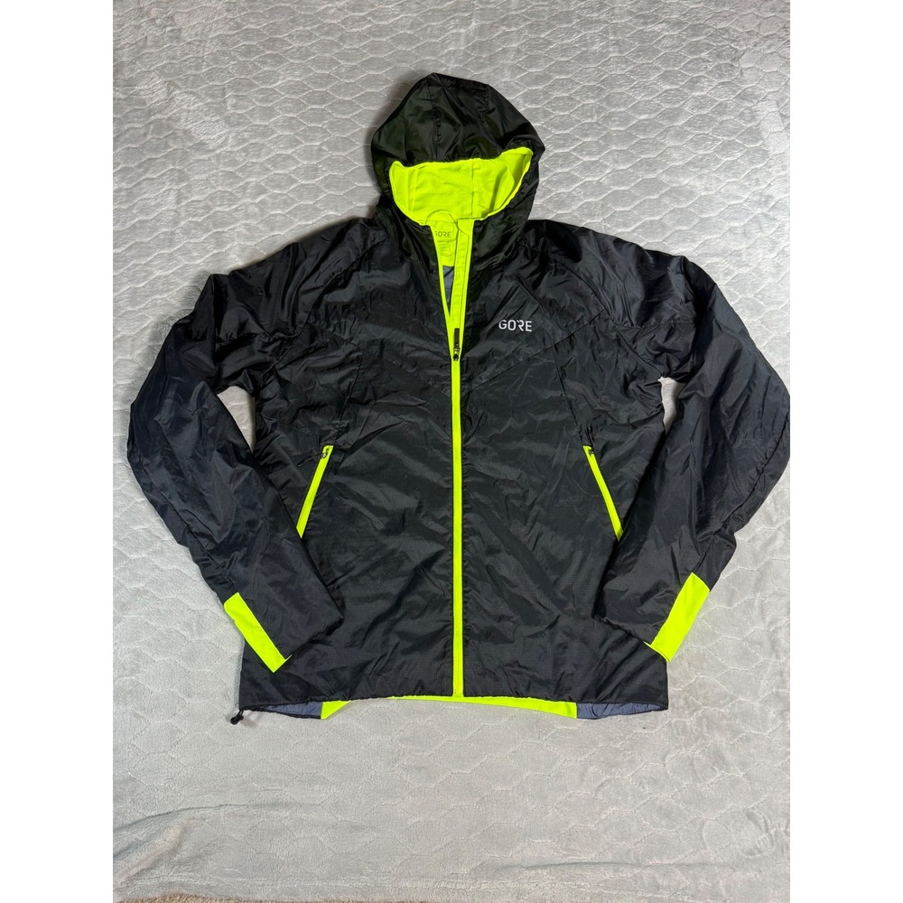 Gore Wear Mens R5 Gore-Tex Infinium Polartec Running Jacket Black Neon Large